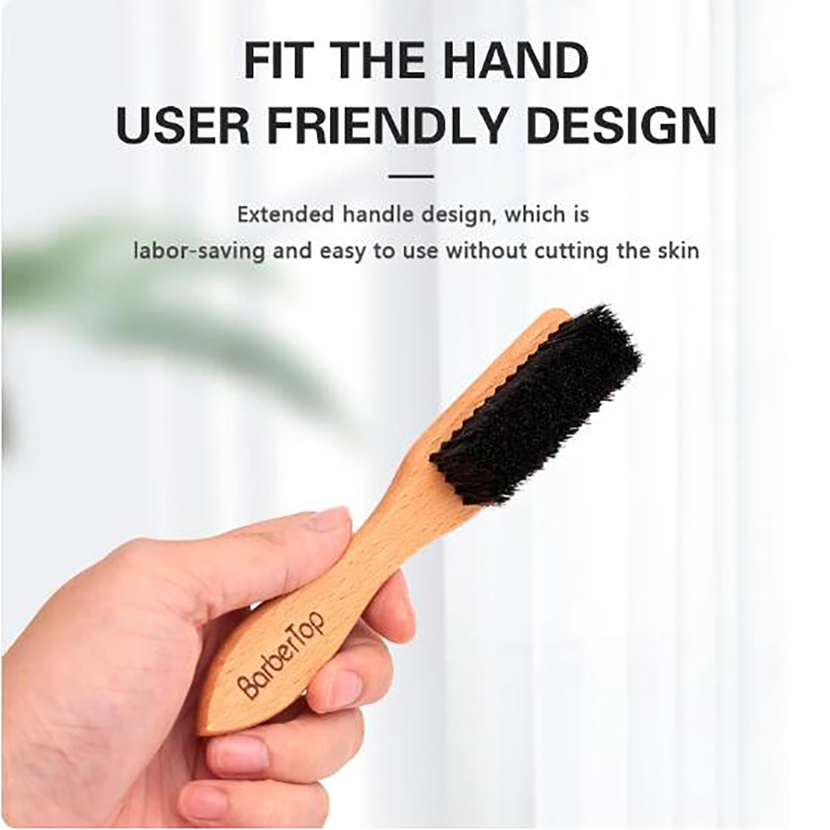 Men'S Grooming Hair - Peluquería mango de madera cerdas de