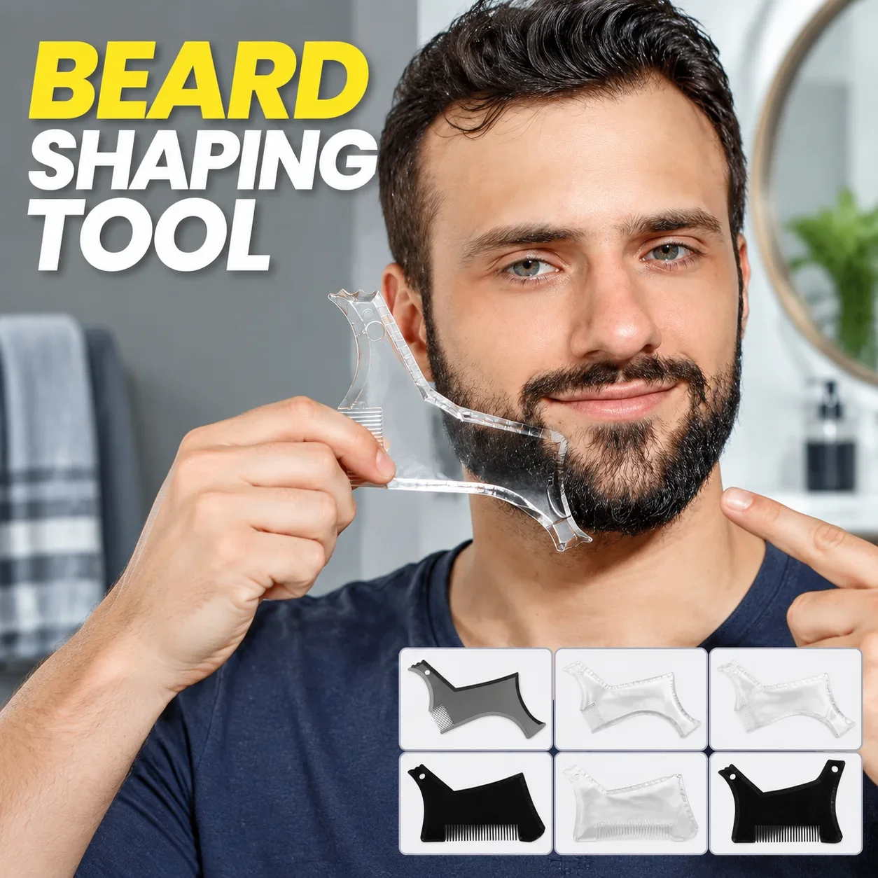 Men'S Grooming Accessories Kit - Plantilla para modelar la barba, kit