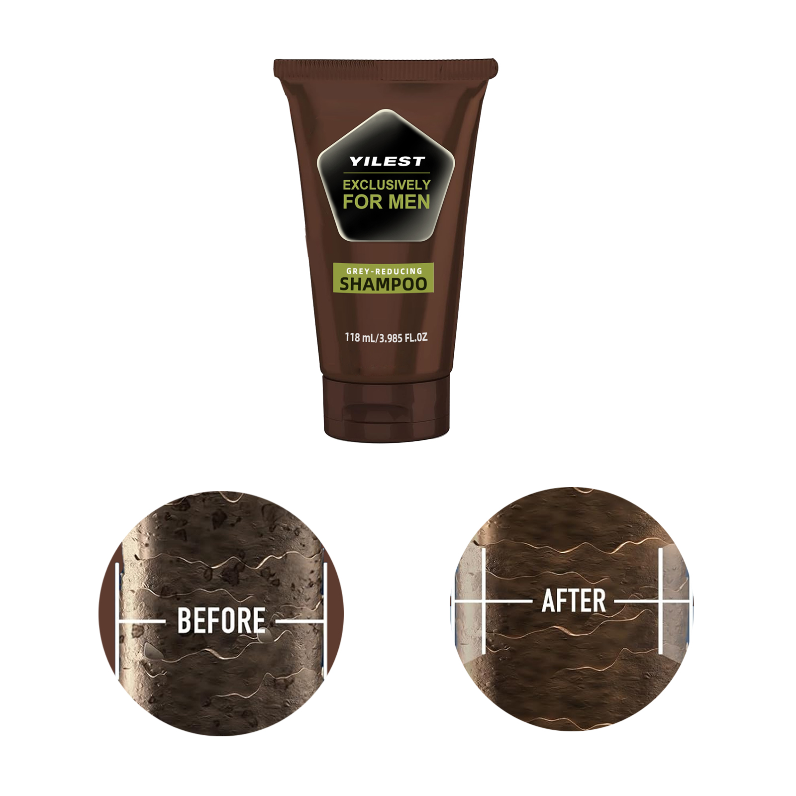 Men'S Grooming Oil - YILEST Champú reductor gris para hombres