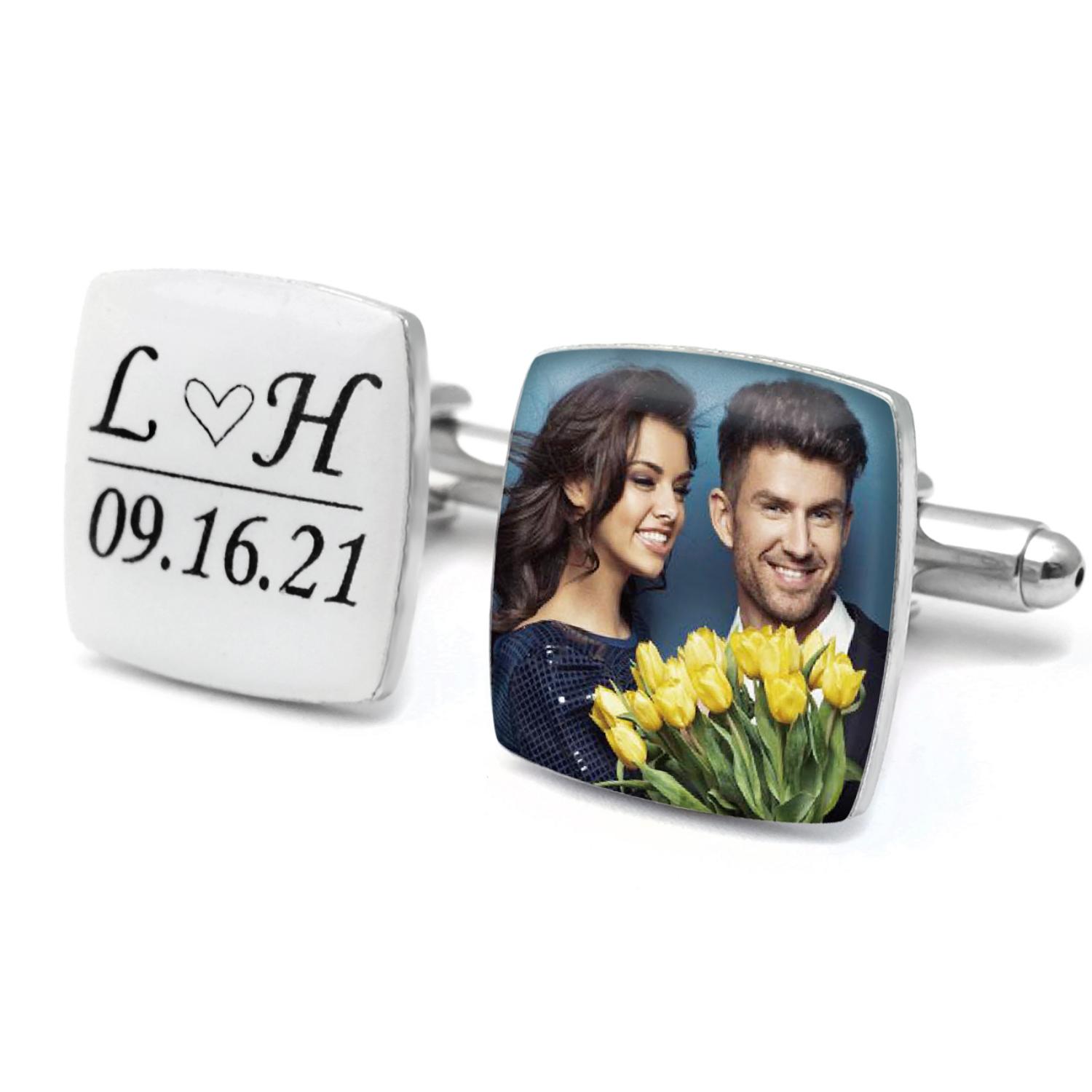 Men'S Grooming For Wedding - Gemelos con foto personalizada, gemelos para