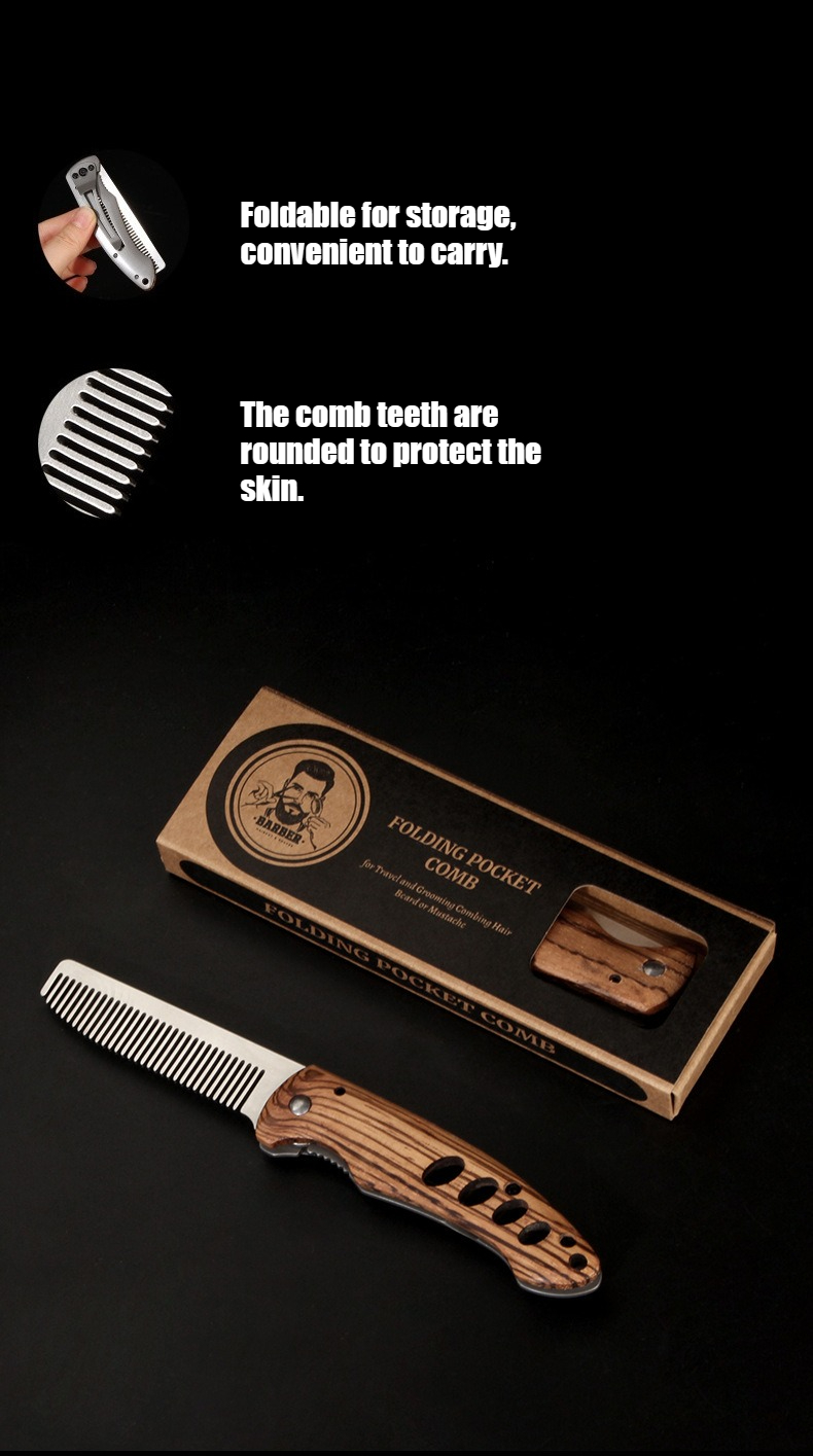 Peine Plegable de Madera y Met - Men'S Grooming Essentials reseña y precio