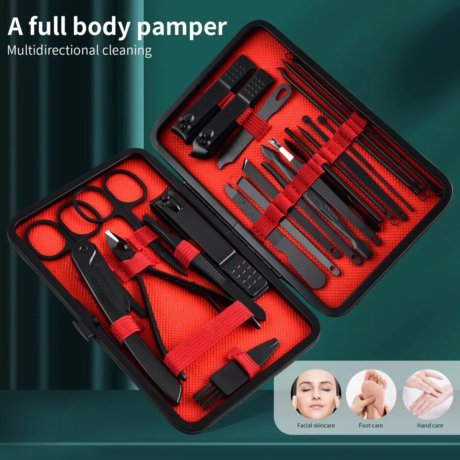 Kit de 7-24 piezas de cortaúña - Nail Care Kit Mens reseña y precio