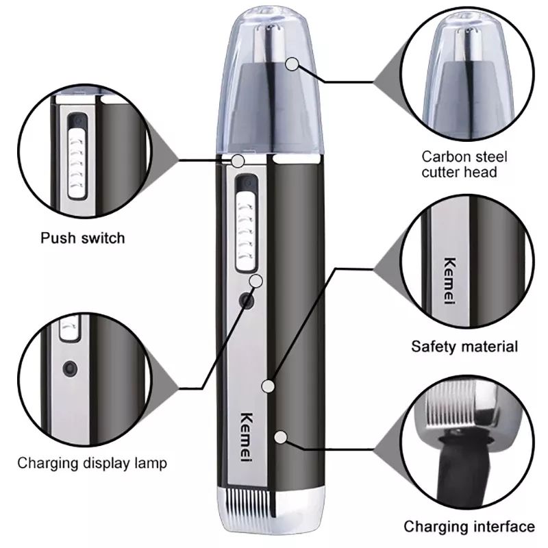 Kemei-cortadora de pelo eléctr - Men'S Grooming Nose And Ear reseña y precio